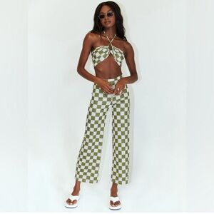 Princess Polly checker pants and crop top set . Worn once great condition